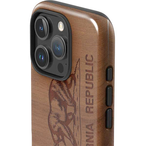 California Wood Flag iPhone 16 Pro Impact Case